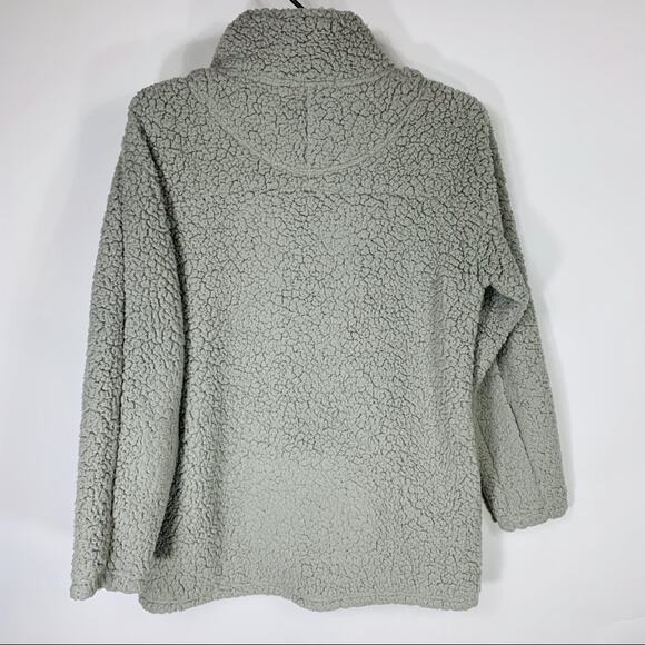 Gray Teddy Sweatshirt Pullover 1/4 zip Small - Picture 6 of 9